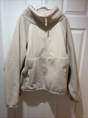 Blogilates Sherpa Cozy Cream Teddy Fleece Zip Jacket 1X